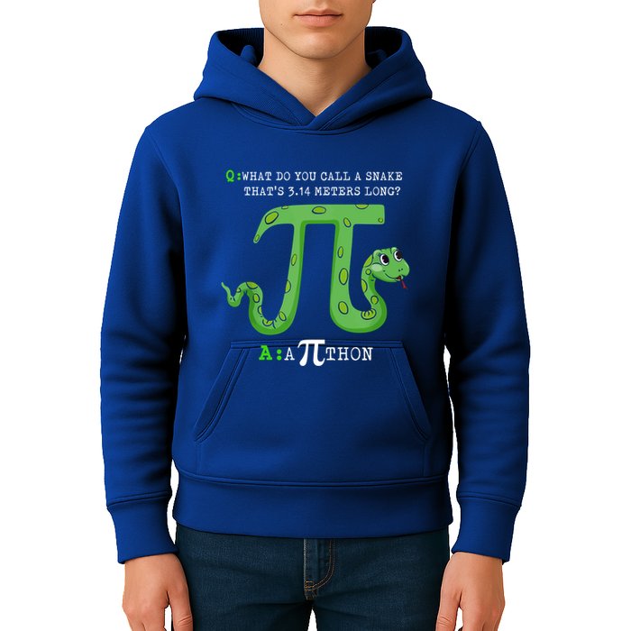 Python Pithon Pi Symbol Funny Math Teacher Pi Day Gift Kids Hoodie