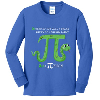 Python Pithon Pi Symbol Funny Math Teacher Pi Day Gift Kids Long Sleeve Shirt