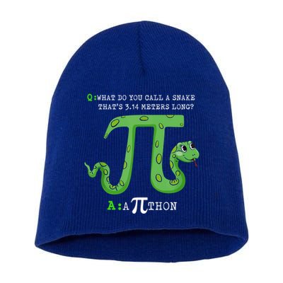 Python Pithon Pi Symbol Funny Math Teacher Pi Day Gift Short Acrylic Beanie
