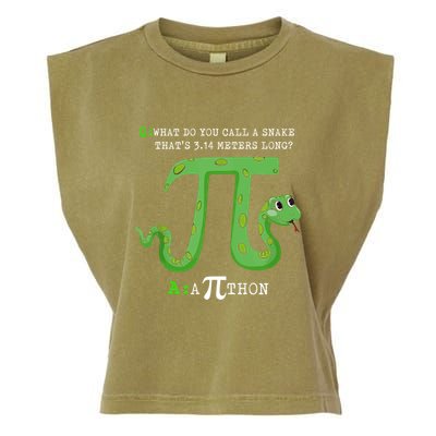 Python Pithon Pi Symbol Funny Math Teacher Pi Day Gift Garment-Dyed Women's Muscle Tee