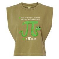 Python Pithon Pi Symbol Funny Math Teacher Pi Day Gift Garment-Dyed Women's Muscle Tee