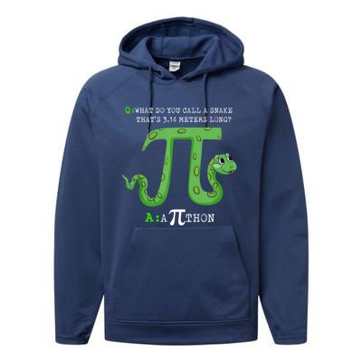 Python Pithon Pi Symbol Funny Math Teacher Pi Day Gift Performance Fleece Hoodie