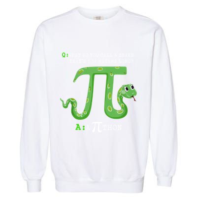 Python Pithon Pi Symbol Funny Math Teacher Pi Day Gift Garment-Dyed Sweatshirt