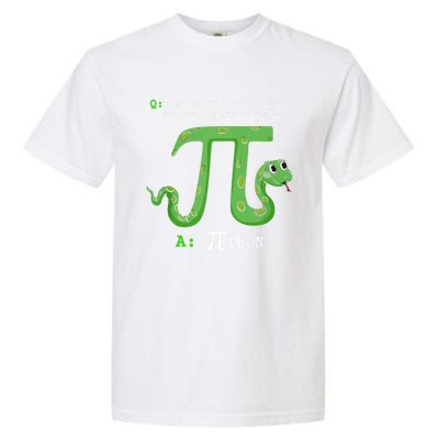 Python Pithon Pi Symbol Funny Math Teacher Pi Day Gift Garment-Dyed Heavyweight T-Shirt