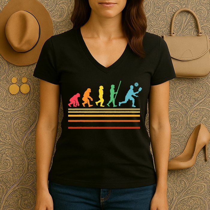 Pickleball Player Pickle Ball Women's V-Neck T-Shirt