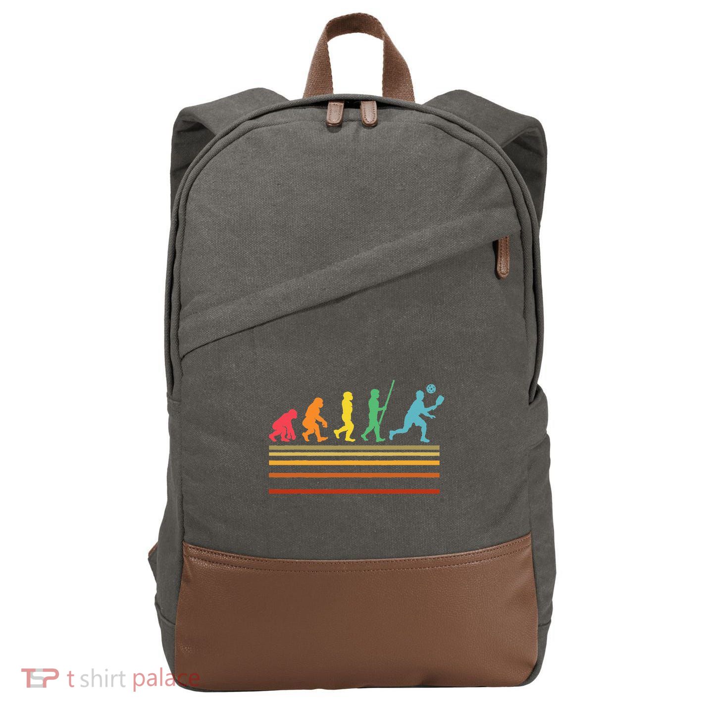 Pickleball Player Pickle Ball Cotton Canvas Backpack