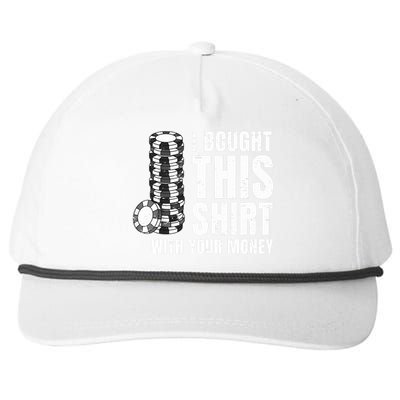 Poker Player Poker Cards Game Money Snapback Five-Panel Rope Hat