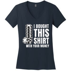 Poker Player Poker Cards Game Money Women's V-Neck T-Shirt