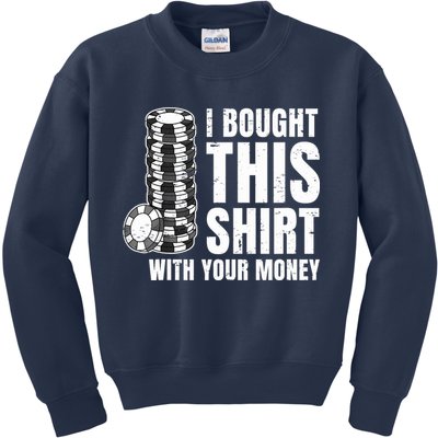 Poker Player Poker Cards Game Money Kids Sweatshirt