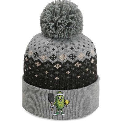 Pickle Playing Pickleball Funny For Paddleball Lover Gift The Baniff Cuffed Pom Beanie