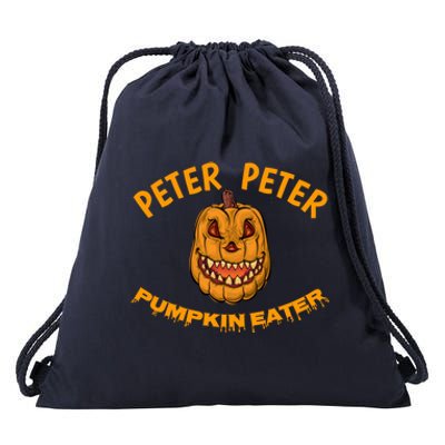 Peter Peter Pumpkin Eater Creepy Halloween Costume Great Gift Drawstring Bag