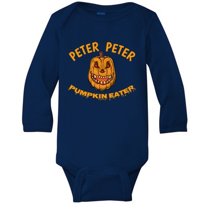 Peter Peter Pumpkin Eater Creepy Halloween Costume Great Gift Baby Long Sleeve Bodysuit