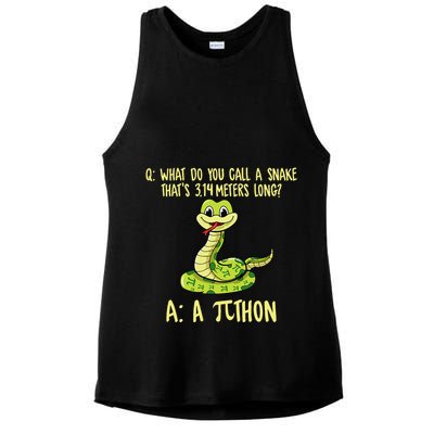 Python Pithon Pi Symbol Funny Pi Day Math Teacher Student .Png Ladies PosiCharge Tri-Blend Wicking Tank