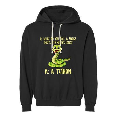 Python Pithon Pi Symbol Funny Pi Day Math Teacher Student .Png Garment-Dyed Fleece Hoodie