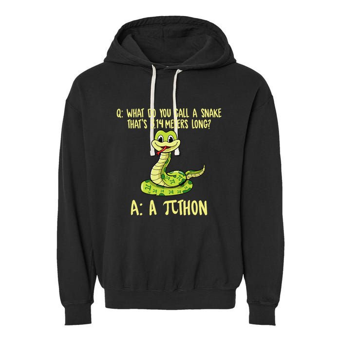 Python Pithon Pi Symbol Funny Pi Day Math Teacher Student .Png Garment-Dyed Fleece Hoodie