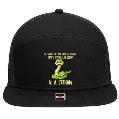 Python Pithon Pi Symbol Funny Pi Day Math Teacher Student .Png 7 Panel Mesh Trucker Snapback Hat