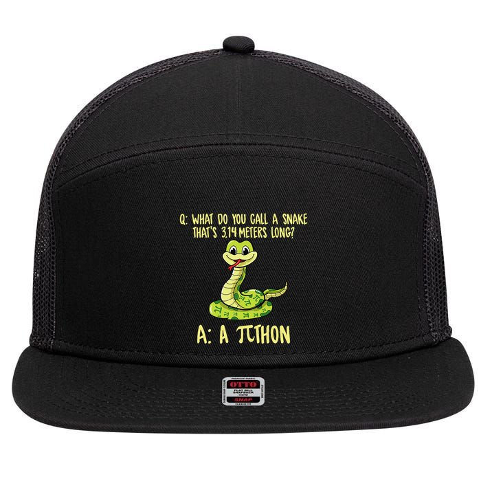 Python Pithon Pi Symbol Funny Pi Day Math Teacher Student .Png 7 Panel Mesh Trucker Snapback Hat