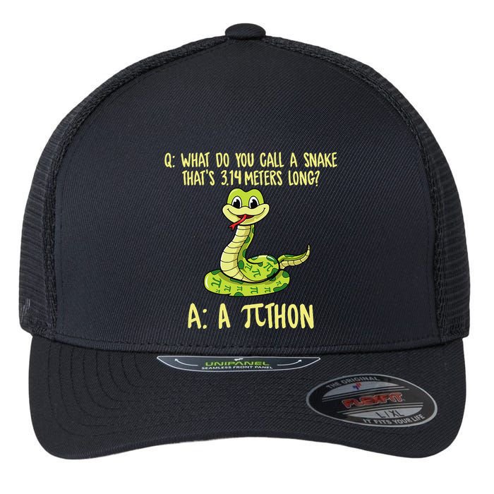 Python Pithon Pi Symbol Funny Pi Day Math Teacher Student .Png Flexfit Unipanel Trucker Cap