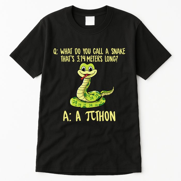 Python Pithon Pi Symbol Funny Pi Day Math Teacher Student .Png Tall T-Shirt