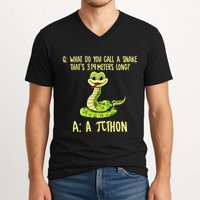 Python Pithon Pi Symbol Funny Pi Day Math Teacher Student .Png V-Neck T-Shirt
