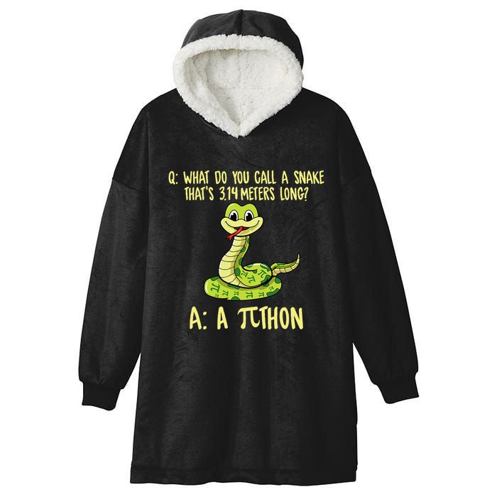 Python Pithon Pi Symbol Funny Pi Day Math Teacher Student .Png Hooded Wearable Blanket