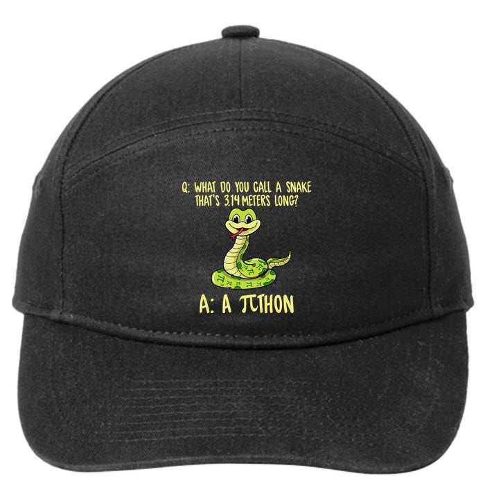 Python Pithon Pi Symbol Funny Pi Day Math Teacher Student .Png 7-Panel Snapback Hat
