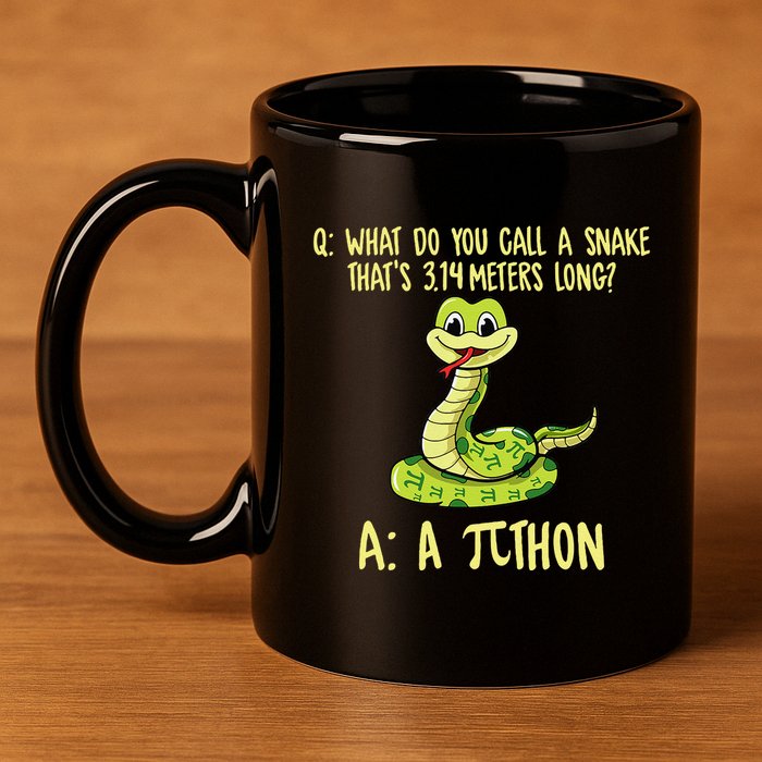 Python Pithon Pi Symbol Funny Pi Day Math Teacher Student .Png 11oz C Handle Ceramic Mug