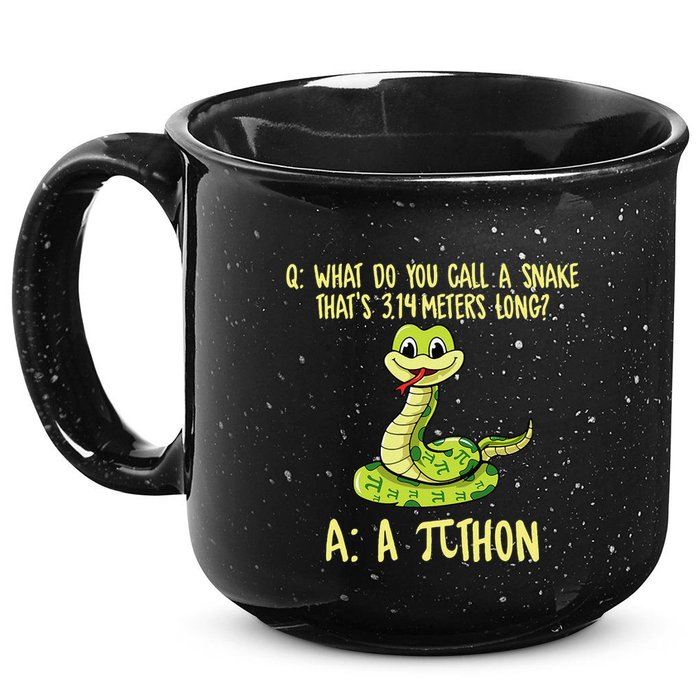Python Pithon Pi Symbol Funny Pi Day Math Teacher Student .Png 15oz Campfire Ceramic Mug