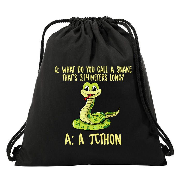 Python Pithon Pi Symbol Funny Pi Day Math Teacher Student .Png Drawstring Bag