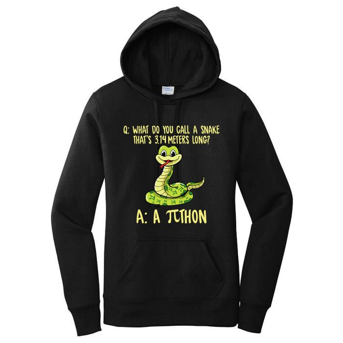 Python Pithon Pi Symbol Funny Pi Day Math Teacher Student .Png Women's Pullover Hoodie