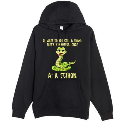 Python Pithon Pi Symbol Funny Pi Day Math Teacher Student .Png Premium Pullover Hoodie