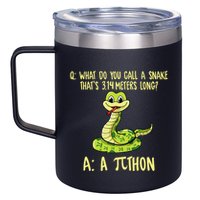 Python Pithon Pi Symbol Funny Pi Day Math Teacher Student .Png 12oz Stainless Steel Coffee Mug