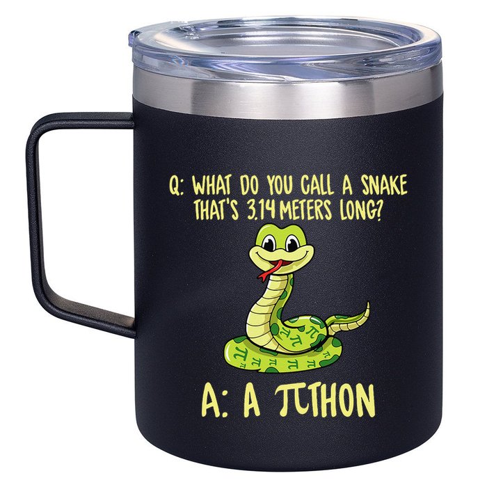 Python Pithon Pi Symbol Funny Pi Day Math Teacher Student .Png 12oz Stainless Steel Coffee Mug