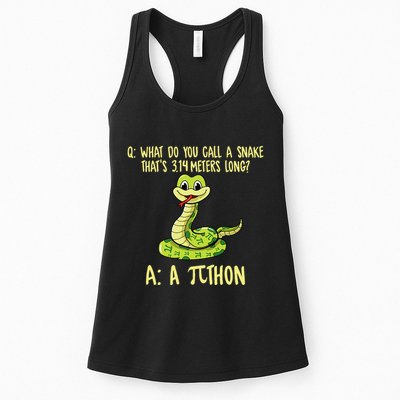 Python Pithon Pi Symbol Funny Pi Day Math Teacher Student .Png Womens Tank Top
