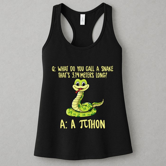 Python Pithon Pi Symbol Funny Pi Day Math Teacher Student .Png Womens Tank Top