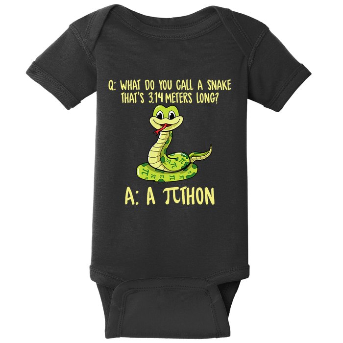 Python Pithon Pi Symbol Funny Pi Day Math Teacher Student .Png Baby Bodysuit