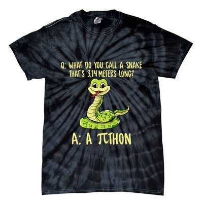 Python Pithon Pi Symbol Funny Pi Day Math Teacher Student .Png Tie-Dye T-Shirt