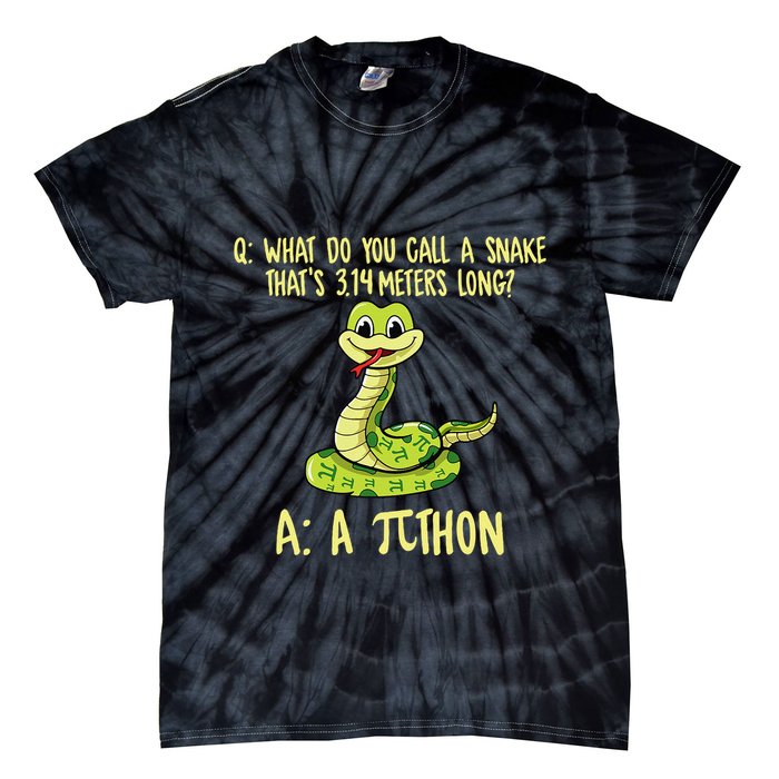 Python Pithon Pi Symbol Funny Pi Day Math Teacher Student .Png Tie-Dye T-Shirt