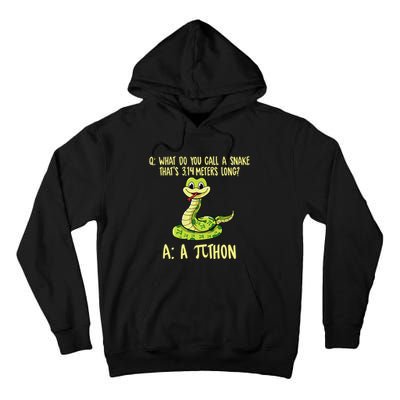 Python Pithon Pi Symbol Funny Pi Day Math Teacher Student .Png Tall Hoodie