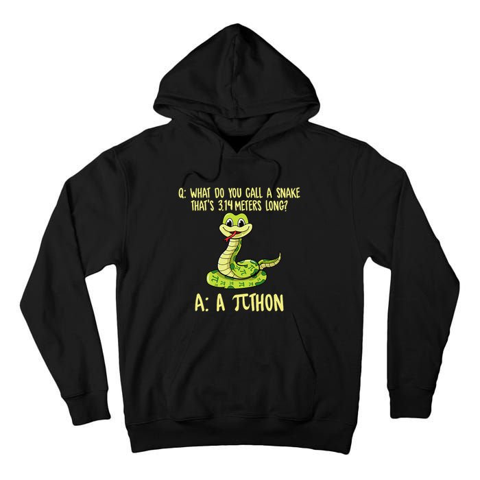 Python Pithon Pi Symbol Funny Pi Day Math Teacher Student .Png Tall Hoodie