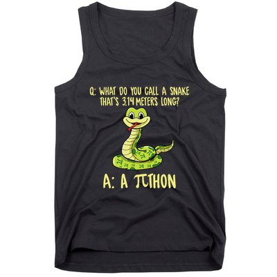 Python Pithon Pi Symbol Funny Pi Day Math Teacher Student .Png Tank Top