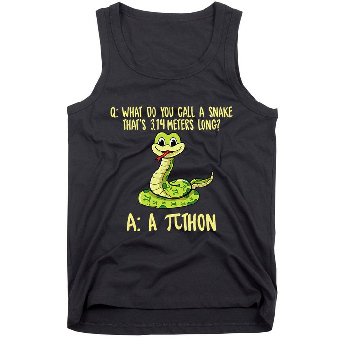 Python Pithon Pi Symbol Funny Pi Day Math Teacher Student .Png Tank Top