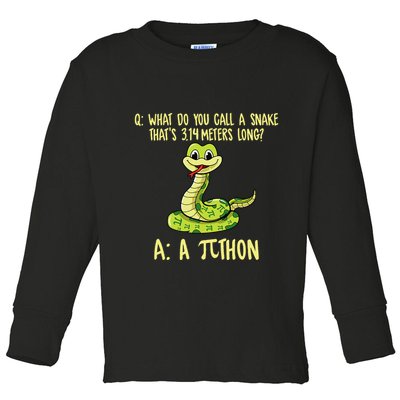 Python Pithon Pi Symbol Funny Pi Day Math Teacher Student .Png Toddler Long Sleeve Shirt