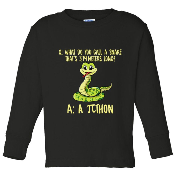 Python Pithon Pi Symbol Funny Pi Day Math Teacher Student .Png Toddler Long Sleeve Shirt