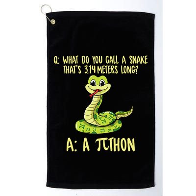 Python Pithon Pi Symbol Funny Pi Day Math Teacher Student .Png Golf Towel