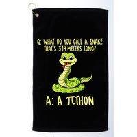 Python Pithon Pi Symbol Funny Pi Day Math Teacher Student .Png Golf Towel