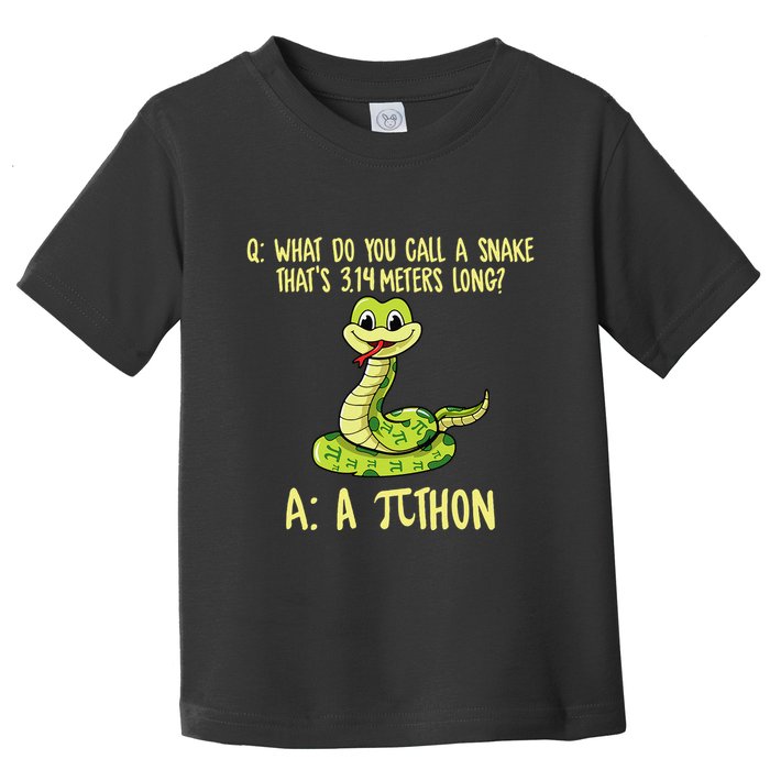 Python Pithon Pi Symbol Funny Pi Day Math Teacher Student .Png Toddler T-Shirt