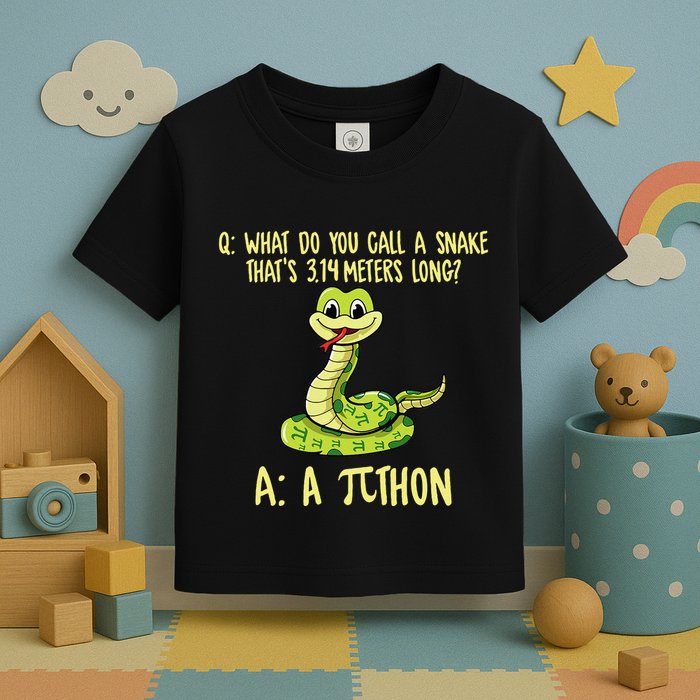 Python Pithon Pi Symbol Funny Pi Day Math Teacher Student .Png Toddler T-Shirt