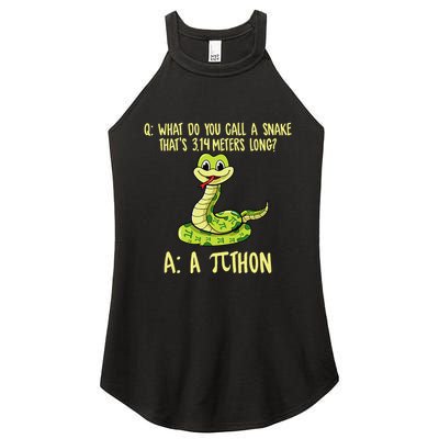 Python Pithon Pi Symbol Funny Pi Day Math Teacher Student .Png Women's Perfect Tri Rocker Tank