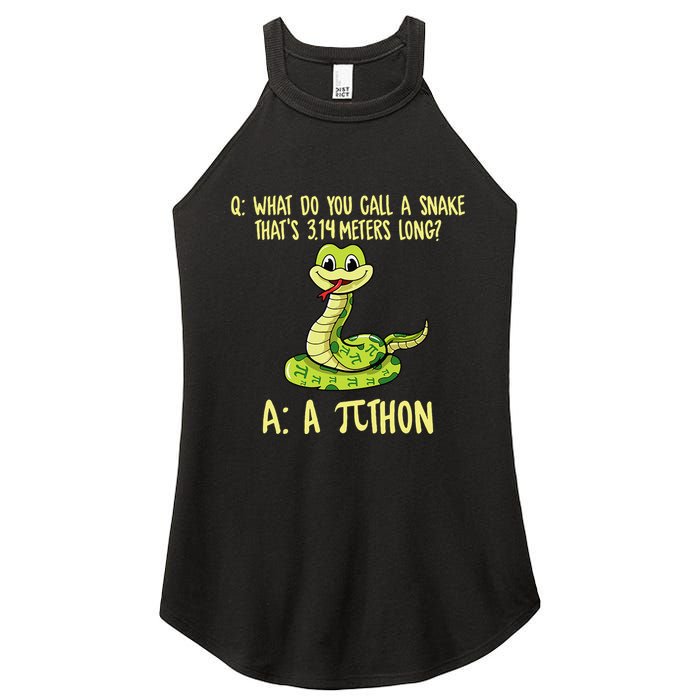 Python Pithon Pi Symbol Funny Pi Day Math Teacher Student .Png Women's Perfect Tri Rocker Tank